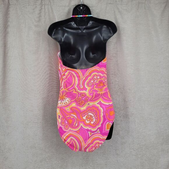 Trina Turk Morning Sunrise Bandeau One Piece Monokini Swimsuit Size 14 NEW - Picture 4 of 10